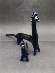 Статуэтки винтажные Murano Glas &quot;Три диковинных зверя&quot;, синее стекло, Италия, 1960-70гг.