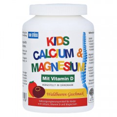 ‎NEW NORDIC Kids Calcium &amp; Magnesium Кидс Витамины с Кальцием, Магнием и D3 для детей от 3 лет, со вкусом ягод, 180 жевательных таблеток