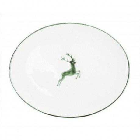 Gmundner Keramik Gmundner Keramik Gruner Hirsch Platte oval 33x26x2,5 cm Тарелка Gmundner Ceramics Green Deer овальная 33x26x2,5 см