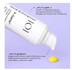 Geek&amp;Gorgeous Serum 101 A-Game-10 0.1% Retinal, Сыворотка с ретиналем 0.1%, антивозрастная для лица, от морщин и акне, выравнивание тона кожи, 30 мл