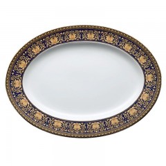 Rosenthal meets Versace Rosenthal Versace Medusa blue Platte oval 34 cm Rosenthal Versace Medusa синее овальное блюдо 34 см
