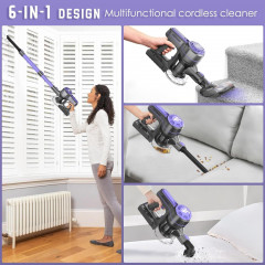 BENICO BENICO Akku-Hand-und Stielstaubsauger Ideal fur Hartboden, Teppiche, Tierhaare, 2200,00 W, beutellos, Kabelloser 6 in 1 Staubsauger 35 Min Laufzeit, LED, Anti-Tangle-Burste  Беспроводной ручной и стержневой пылесос BENICO, идеально подходит для тве