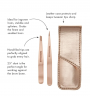 TWEEZERMAN Pinzetten Petite Set Набор пинцетов Petite Set для бровей и ресниц (США), нержавеющая сталь, ручная заточка, скошенный и острый кончики, розовое золото