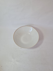 Сервировочная тарелка винтажная Mitterteich Bavaria, белый фарфор с позолоченным ободком, 22,5 x 6,5 см, Германия, 1960-70гг.