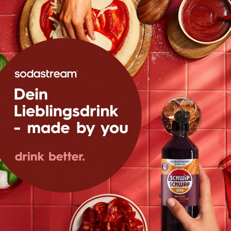 SodaStream Syrup Schwip Schwap Zero 440ml x 4st, Сироп для газированной воды, без сахара, концентрат напитка со вкусом колы и апельсина, 440мл х 4шт