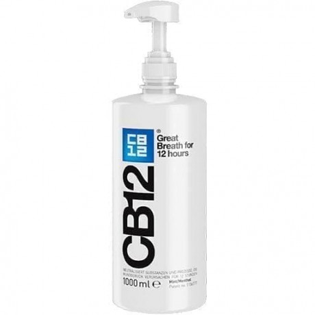 CB12 Mundspulung 1000ml x 2st, Ополаскиватель для полости рта (Италия), от неприятного запаха изо рта и галитоза, 12 часов свежего дыхания, антибактериальный, мята, 2 × 1000 мл