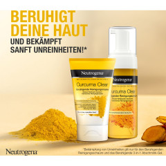 Neutrogena Curcuma Clear Pflegeset, 225 ml, Neutrogena Curcuma Clear Набор очищающей пенки и увлажняющего крема для чувствительной кожи с несовершенствами, общий объём 225 мл