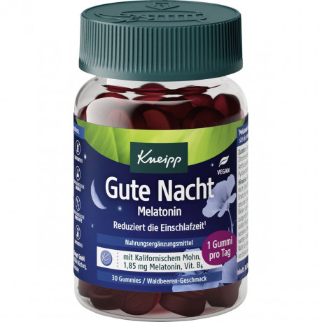 Kneipp Gute Nacht Melatonin Gummies, 30 Stueck, Kneipp жевательные пастилки «Спокойной ночи» с мелатонином, 30 шт.