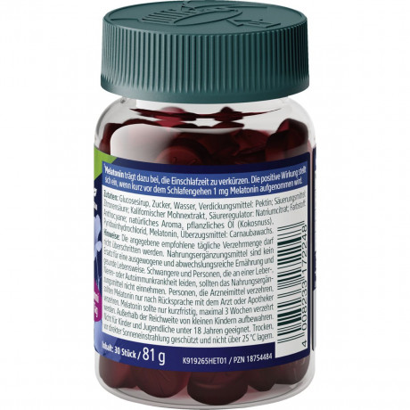 Kneipp Gute Nacht Melatonin Gummies, 30 Stueck, Kneipp жевательные пастилки «Спокойной ночи» с мелатонином, 30 шт.