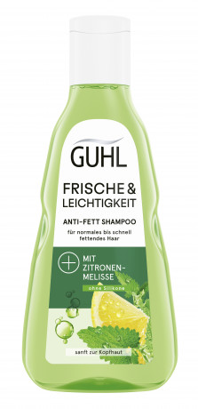 Guhl Frische & Leichtigkeit Anti-Fett Shampoo, 250 ml, Guhl шампунь против жирности волос с мелиссой, витамином C и цинком PCA для нормальных и быстро жирнеющих волос, 250 мл