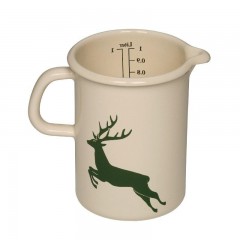 Gmundner Keramik Gmundner Keramik by Riess Gruner Hirsch Kuchenmass / Messkrug - Emaille 1,0 L / d: 10 cm Керамика Gmundner от Riess Gr?ner Hirsch Кухонная мера / мерный кувшин - эмаль 1,0 л / диаметр: 10 см