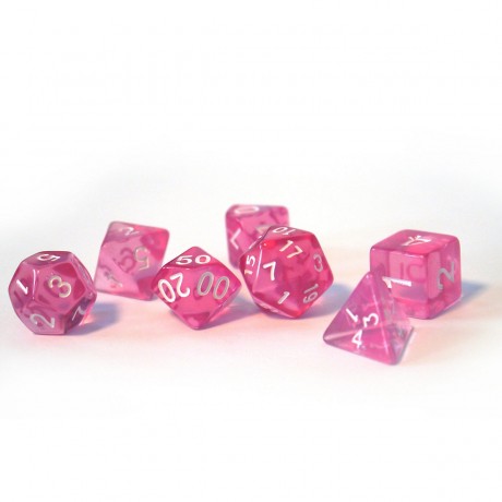 dice4friends 7-tlg. RPG Wurfelset Transparent: Pink 7 шт. RPG Dice Set Прозрачный: Розовый