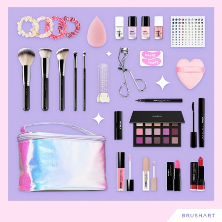 BrushArt x NOBEA Party Ready 24 Days Advent Calendar 2026, BrushArt x NOBEA Party Ready бьюти-адвент-календарь 2026 с косметикой, кистями и аксессуарами, 24 подарка