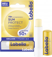 Labello Sun Protect LSF 50+, Солнцезащитный бальзам для губ с маслом ши и церамидами для питания и защиты от сухости, SPF 50+, 4,8 г
