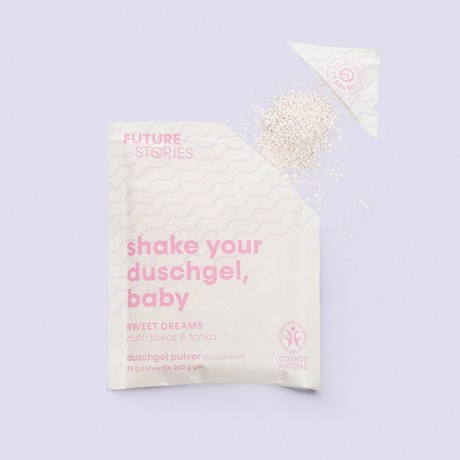 FUTURE STORIES Duschgel Pulver 3er Set Kokos & Tonka  Набор гелей для душа из 3 кокосов и бобов тонка