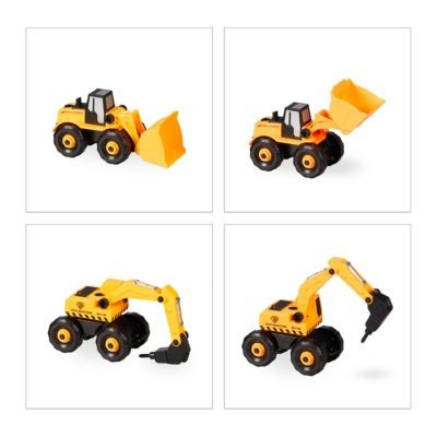 relaxdays Baustellenfahrzeuge Kinder 6-tlg. Set Строительные машины детские 6 шт. установлен