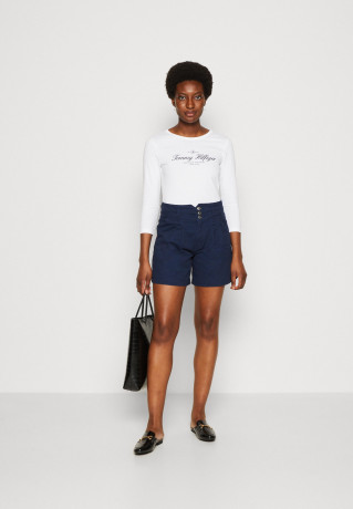 Tommy Hilfiger SLIM SIGNATURE 3/4 Long sleeved top optic white SLIM SIGNATURE 3/4 Топ с длинными рукавами оптический белый