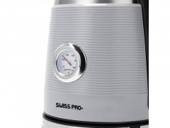 SWISS PRO+ SWISS PRO+ Wasserkocher Retro Wasserkocher Edelstahl Trockengehschutz, Doppelwandig, 2250,00 W Grau Чайник SWISS PRO+ Ретро-чайник из нержавеющей стали с защитой от выкипания, с двойными стенками, 2250,00 Вт