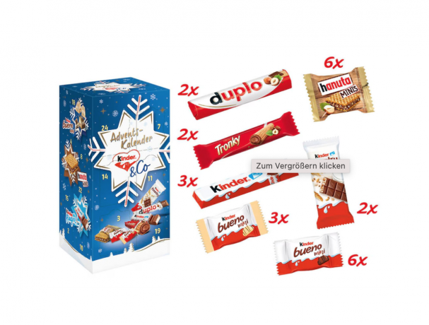Ferrero Kinder Adventskalender 2025 Адвент-календарь, 24 сладких сюрприза, 295 грамм