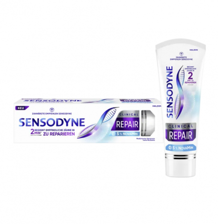 Sensodyne Clinical Repair Zahncreme 75ml, Зубная паста  защита от чувствительности зубов с комплексом NovaMin  75 мл