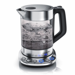 Arendo Arendo Wasserkocher, 1,5 l, 2200 W, Edelstahl Glas, mit Basisstation  Temperatureinstellung 70°C 100°C  Чайник Arendo, 1,5 л, 2200 Вт, стекло нержавеющая сталь, с регулировкой температуры на базовой станции 70°С 100°С