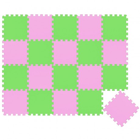 LittleTom Puzzlematte Uni Pink Hellgrun 20 Teile Коврик-пазл Uni Розовый Светло-Зеленый 20 деталей
