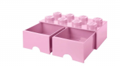 LEGO Aufbewahrungsbox pink, Ящик для хранения с выдвижными отсеками, 50 х 25 х 18 см, розовый, органайзер в виде конструктора, прочный пластик, для игрушек и вещей