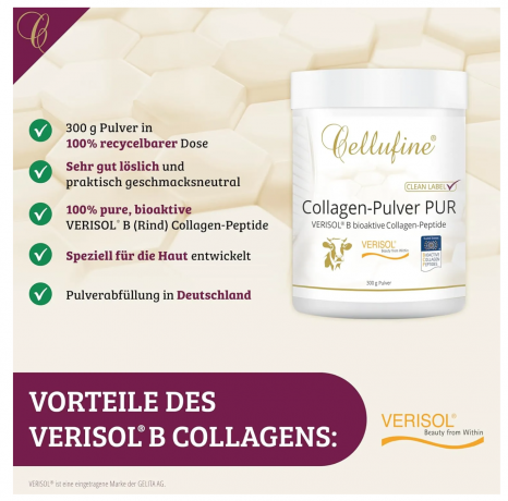 Cellufine Premium Collagen Powder 300g, Коллаген гидролизат порошок (Германия), 300г