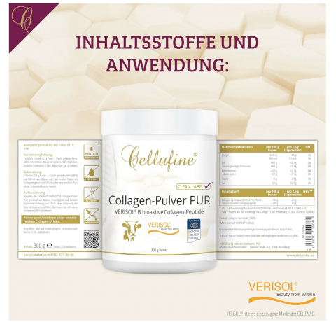 Cellufine Premium Collagen Powder 300g, Коллаген гидролизат порошок (Германия), 300г