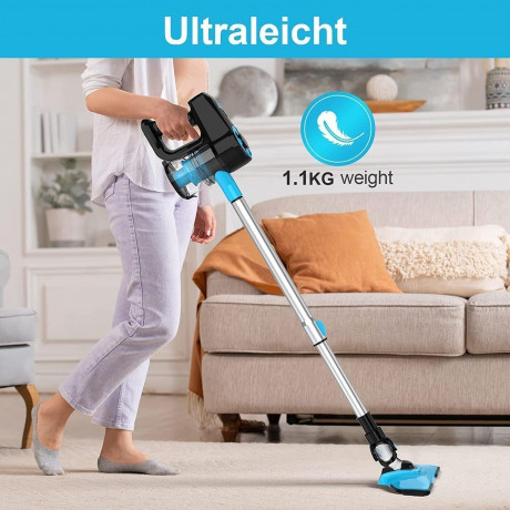 YISORA YISORA Akku-Hand-und Stielstaubsauger, 150,00 W, Beutellos, Ultraleichter 3 in1 Staubsauger Kabellos Wandhalterung 40 Min Laufzeit Беспроводной ручной и стержневой пылесос YISORA, 150,00 Вт, без мешка, сверхлегкий пылесос 3-в-1, беспроводное насте