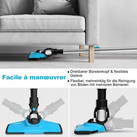 YISORA YISORA Akku-Hand-und Stielstaubsauger, 150,00 W, Beutellos, Ultraleichter 3 in1 Staubsauger Kabellos Wandhalterung 40 Min Laufzeit Беспроводной ручной и стержневой пылесос YISORA, 150,00 Вт, без мешка, сверхлегкий пылесос 3-в-1, беспроводное насте