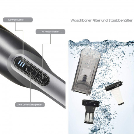 Aoucheni Aoucheni Akku-Handstaubsauger 3 in 1 Akku-Handstaubsauger mit Ladestation, 85,00 W, beutellos, Leichtes, handliches Design mit schicker Ladebasis Беспроводной ручной пылесос Aoucheni Беспроводной ручной пылесос 3 в 1 с зарядной станцией, 85,00 В