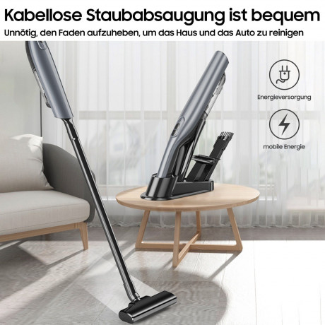 Aoucheni Aoucheni Akku-Handstaubsauger 3 in 1 Akku-Handstaubsauger mit Ladestation, 85,00 W, beutellos, Leichtes, handliches Design mit schicker Ladebasis Беспроводной ручной пылесос Aoucheni Беспроводной ручной пылесос 3 в 1 с зарядной станцией, 85,00 В