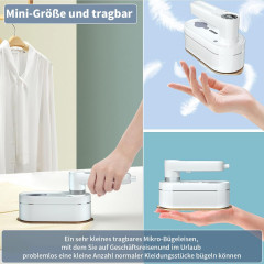 EUARY EUARY Dampfbugeleisen Reise Bugeleisen Mini Kabellos Dampfbugeleisen Klein 1200W 120ML, LED Display 20s Quick Heating Iron Steamer fur Zuhause und Unterwegs Grau Дорожный утюг с паровым утюгом EUARY, мини-беспроводной паровой утюг, маленький, 1200 В