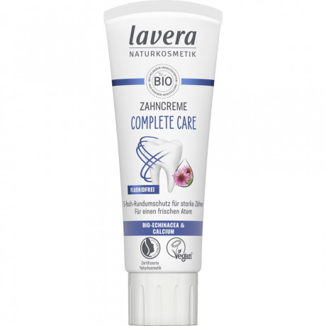 LAVERA Zahncreme Complete Care Fluoridfrei, 75 ml, Лавера Зубная паста полный уход без фтора, био-эхинацея и ксилит, 5 в 1 защита, 75 мл