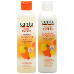 Cantu Care for Kids Tear-free Nourishing Shampoo 237ml &amp; Conditioner 237ml, Набор для детских кудрявых волос (США): шампунь без слёз и кондиционер, 2 × 237 мл