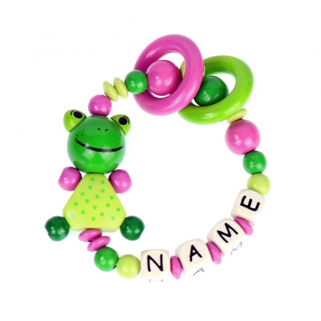 elefantasie Greifling Kleiner Frosch personalisiert mit Namen Игрушка-клатч Little Frog персонализированная с именем