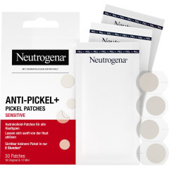 Neutrogena Anti-Pickel+ Pickel Patches Sensitive, 30 Stueck, Neutrogena Anti-Pickel+ Sensitive Гидроколлоидные патчи для прыщей двух размеров, 30 шт.