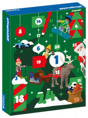 PLAYMOBIL 72226 Christmas Adventskalender Am Nordpol 2026, 24 Tuerchen, PLAYMOBIL 72226 Адвент-календарь «На Северном полюсе» 2026 с Сантой, двумя эльфами и одним оленем, 24 окошка, от 4 лет