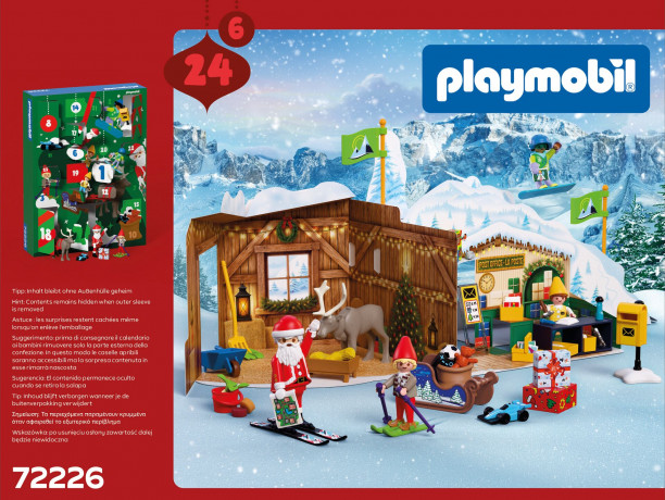 PLAYMOBIL 72226 Christmas Adventskalender Am Nordpol 2026, 24 Tuerchen, PLAYMOBIL 72226 Адвент-календарь «На Северном полюсе» 2026 с Сантой, двумя эльфами и одним оленем, 24 окошка, от 4 лет
