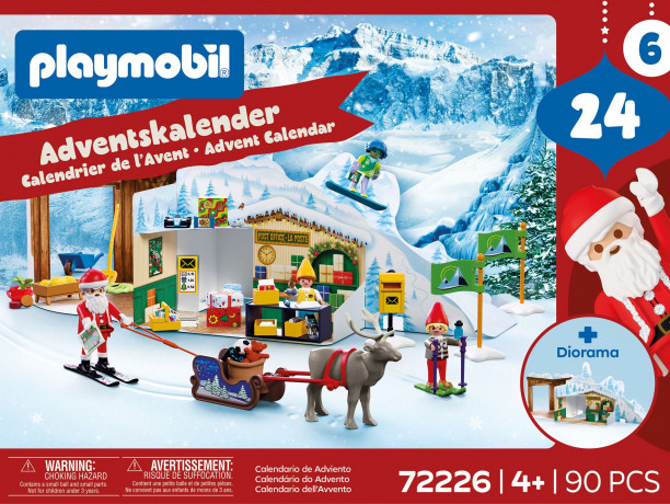 PLAYMOBIL 72226 Christmas Adventskalender Am Nordpol 2026, 24 Tuerchen, PLAYMOBIL 72226 Адвент-календарь «На Северном полюсе» 2026 с Сантой, двумя эльфами и одним оленем, 24 окошка, от 4 лет
