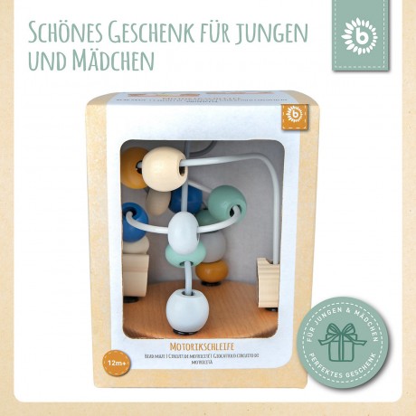 bieco Motorikwurfel Motorikschleife Lernspielzeug Holz Wurfel Motorik Spielzeug Baby Motorikwurfel Куб моторных навыков Кубик двигательных навыков Петля Обучающая игрушка Деревянный куб Двигательные навыки Игрушка Детский куб моторных навыков