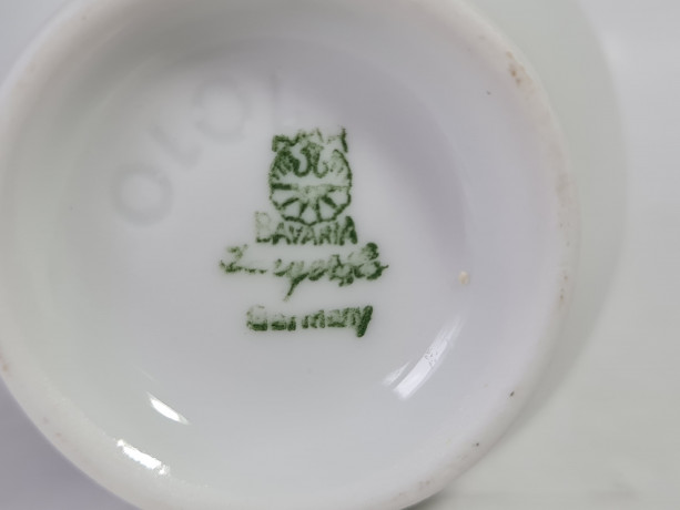 Ваза сувенирная винтажная PMR Jaeger&Co Bavaria с гербом Берлина, фарфор, 11 см, Германия, 1960-70гг.