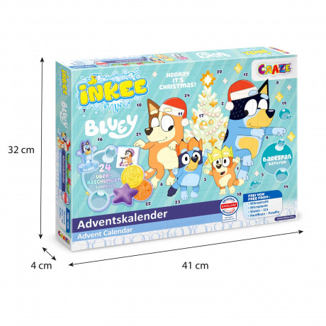 CRAZE INKEE Bluey Adventskalender, CRAZE детский адвент-календарь с товарами для купания и аксессуарами
