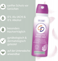 CD Sensitiv Intim Deo 100 ml, Интимный дезодорант-спрей без спирта для чувствительной кожи, 100 мл