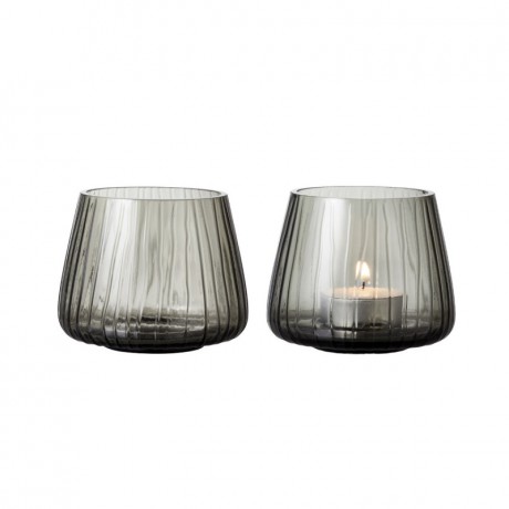 Bitz Bitz Kusintha - Glas smoke Teelichthalter Set 2-tlg. d: 7,5 Bitz Kusintha - Набор подсвечников из стеклянных дымчатых свечей, 2 шт. д: 7,5