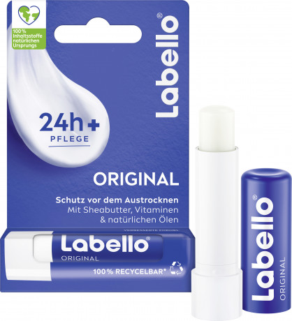 Labello Original, Классический бесцветный бальзам для губ с маслом ши для питания и защиты от сухости, 4,8 г