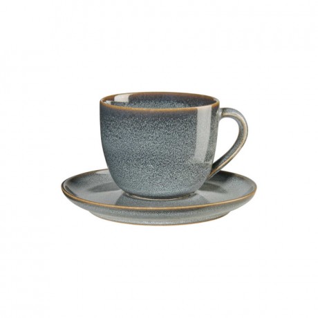 ASA SELECTION ASA Saisons Denim Cappuccinotasse mit Untertasse 0,23 L / h: 7,5 cm Чашка для капучино ASA Saisons Denim с блюдцем 0,23 л / высота: 7,5 см