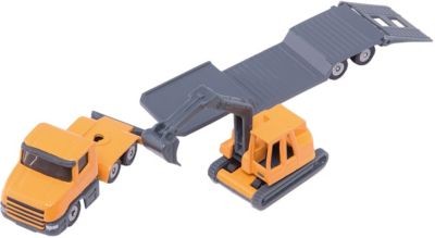 SIKU SIKU 1611 Tieflader mit Bagger Низкорамный погрузчик SIKU 1611 с экскаватором