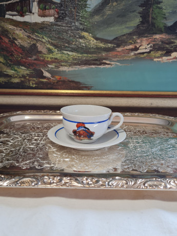 Otla Чашка, белый фарфор с изображением медвежонка, Германия, 1960-70гг.